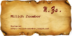 Milich Zsombor névjegykártya